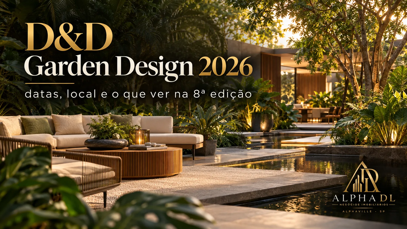 Capa do artigo D&D Garden Design 2026: datas, local e o que ver na 8ª edição — Alpha DL Imóveis