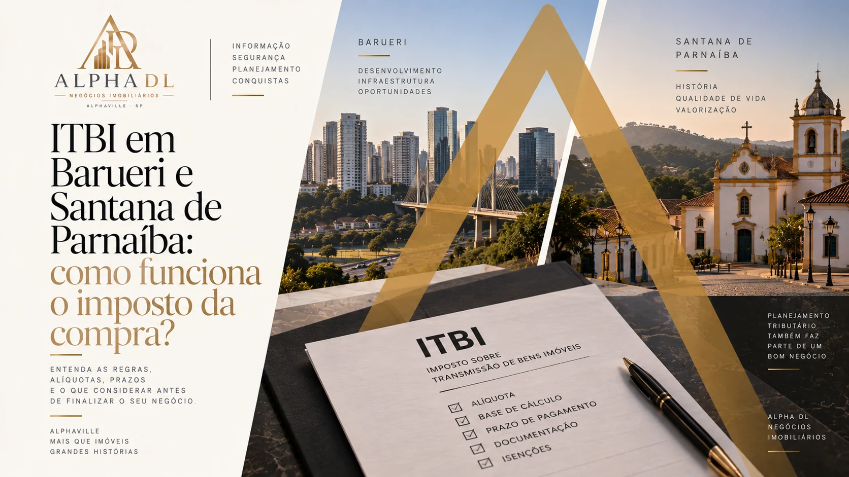 Capa do artigo ITBI em Barueri e Santana de Parnaíba: como funciona o imposto da compra — Alpha DL Imóveis